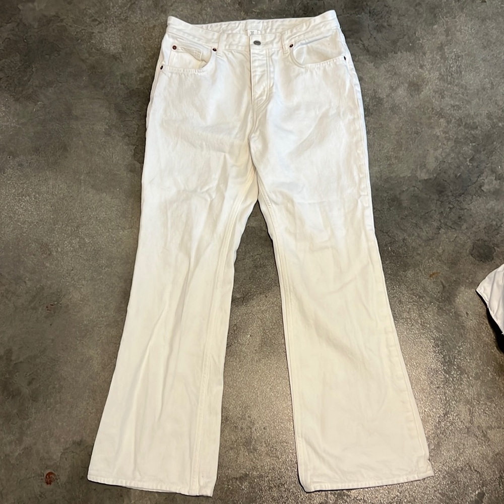 H&M long white/creamed colored flared pants